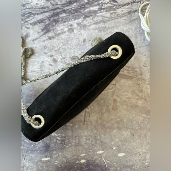 Zara black suede crossbody bag. With chain details, and tassel chain - Picture 7 of 11